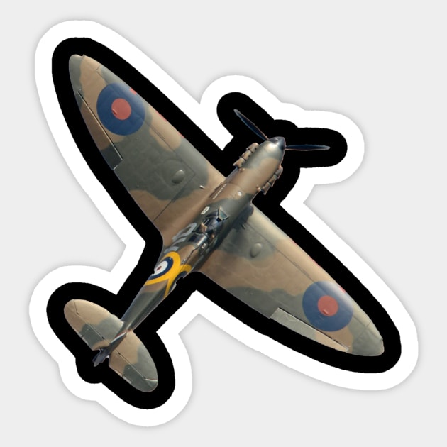 Supermarine Spitfire RAF Fighter Aircraft Plane Airplane British Sticker by BeesTeez